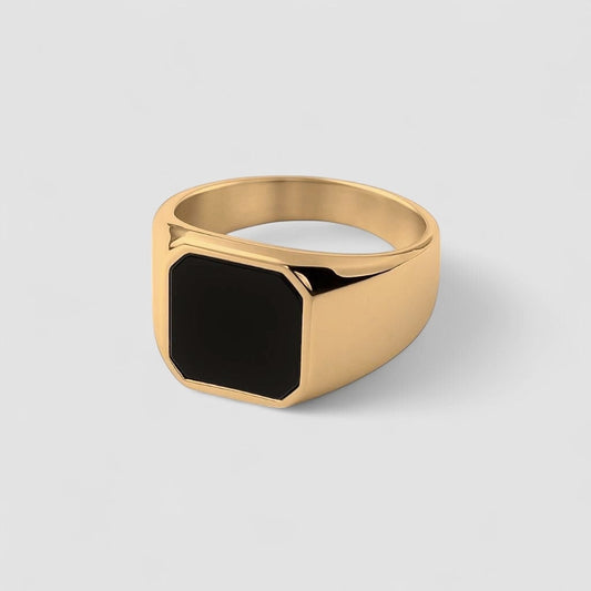 Square Agate Ring [Golden]