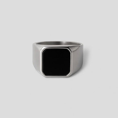 Square Agate Ring [Silver]