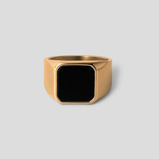 Square Agate Ring [Golden]