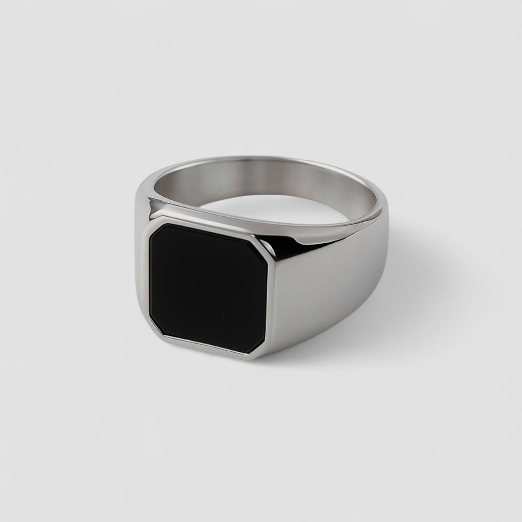 Square Agate Ring [Silver]