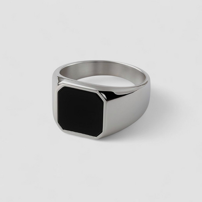 Square Agate Ring [Silver]